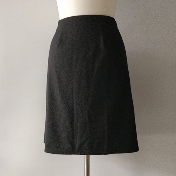 Brooklyn Industries Black Geo Pencil A-line Textured Pattern Skirt Size Small S - Picture 1 of 5